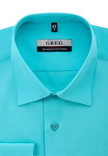 Рубашка мужская Greg 220/319/TUR/Z бирюзовая 38