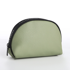 Косметичка женская NoBrand Forever young-3 зеленая, 20x8x13 см