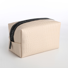 Косметичка женская NoBrand Forever young-1 бежевая, 18x7x11 см