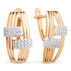 Серьги из золота DINASTIA.GOLD 02674, фианит