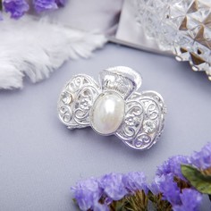 Заколка-краб NoBrand 3516958-6p серебристая, 1 шт