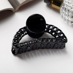 Заколка-краб NoBrand 7862181-12p черная, 1 шт