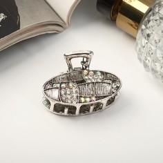 Заколка-краб NoBrand 9313913-6p серебристая, 1 шт