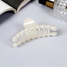 Заколка-краб NoBrand 7352188 белая, 1 шт