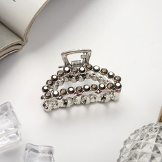 Заколка-краб NoBrand 7318991 серебристая, 1 шт
