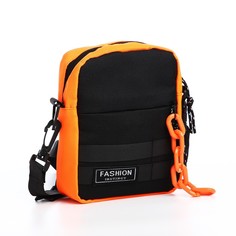 Сумка мужская NoBrand 7479490, черный; оранжевый