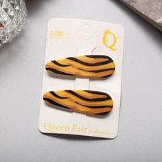 Заколка клик-клак Queen fair 7225837 коричневая/черная, 2 шт