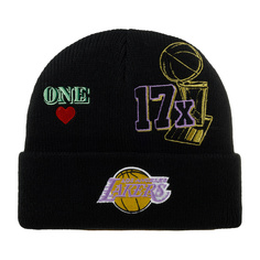 Шапка унисекс Mitchell&Ness KTCFSH21011-LALLosAngelesLakersNBA черная, one size