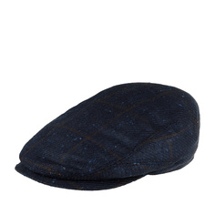 Кепка унисекс Stetson 6382301 DRIVER CAP WOOL/SILK CHECK синяя/серая, р.56