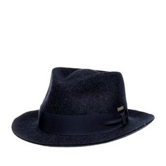 Шляпа женская Seeberger 70424-0 FELT FEDORA темно-синяя, р. 59