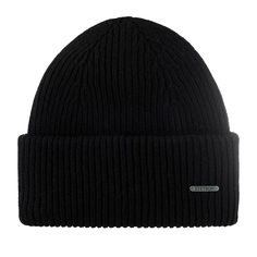 Шапка бини унисекс Stetson 8599382 BEANIE WOOL черная, one size