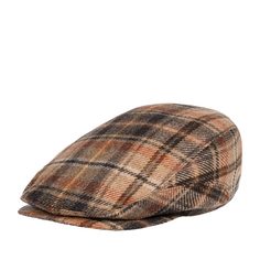 Кепка коппола унисекс Stetson 6380318 DRIVER CAP WOOL CHECK коричневая / бежевая, р. 56