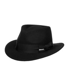 Шляпа женская Seeberger 70441-0 FELT FEDORA черная, р. 57