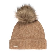 Шапка бини женская Seeberger 18458-1 POMPOM BEANIE песочная, one size