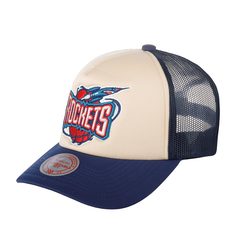 Бейсболка MITCHELL NESS 5HSSSH21323-HROOFWH Houston Rockets NBA бежевая/темно-синяя Mitchell&Ness
