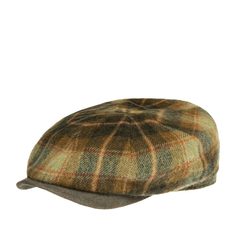 Восьмиклинка унисекс Stetson 6840327 HATTERAS LAMBSWOOL CHECK коричневая/бежевая, р.57