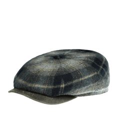 Кепка восьмиклинка унисекс Stetson 6840327 HATTERAS LAMBSWOOL CHECK серая / синяя, р. 58