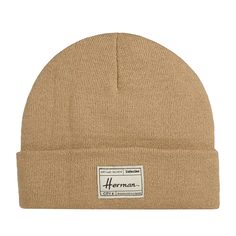 Шапка бини унисекс HERMAN EDMOND 051 бежевая, one size