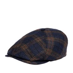 Кепка шестиклинка унисекс Stetson 6640203 6-PANEL CAP WOOL CHECK синяя / красная, р. 61