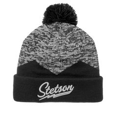 Шапка бини унисекс Stetson 8599125 BEANIE POMPOM черная, one size