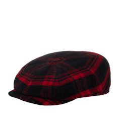 Кепка восьмиклинка унисекс Stetson 6840337 HATTERAS SHADOW PLAID красная / черная, р. 59