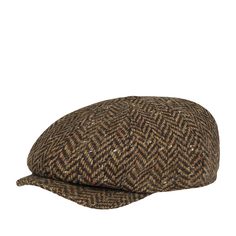 Кепка восьмиклинка унисекс HANNA HATS JP Tweed JP2 темно-коричневая / черная, р. 55