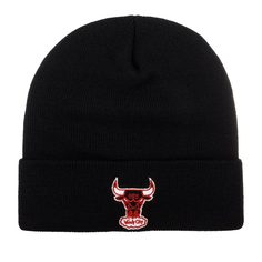 Шапка бини унисекс Mitchell&Ness KTCFFH21HW017-CBUBLCK Chicago Bulls NBA черная, one size