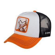 Бейсболка унисекс CAPSLAB CL/DB2/1/KRI Dragon Ball Krillin белая / оранжевая, one size Capslab®