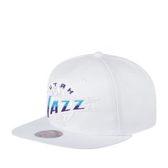 Бейсболка унисекс MITCHELL NESS 6HSSJS19203-UJAWHLB Utah Jazz NBA белая / голубая Mitchell&Ness