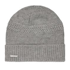 Шапка бини женская Seeberger 18298-0 TURN-UP BEANIE серая, one size