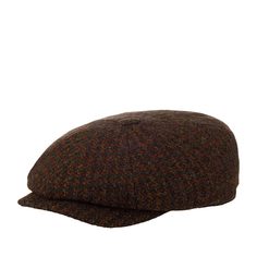 Кепка восьмиклинка унисекс Lierys 6880201 8-PANEL CAP HARRIS TWEED темно-коричневая, р. 63