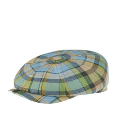 Кепка унисекс Stetson 6873302 HATTERAS LINEN CHECK голубая/зеленая, р.58