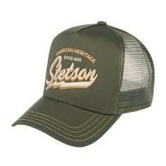 Бейсболка унисекс STETSON 7751171 TRUCKER CAP AMERICAN оливковая one size