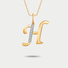 Подвеска из красного золота Atoll 5733 "Н", фианит