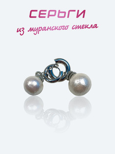 Серьги из ювелирного сплава PJ Murano Pearl Hlopok, муранское стекло