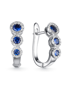 Серьги из золота Dewi 214020011, бриллиант/сапфир
