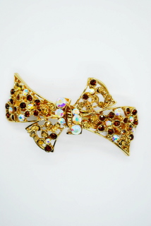 Заколка-автомат женская Fashion Jewelry Color Bow золотой/коричневый микс