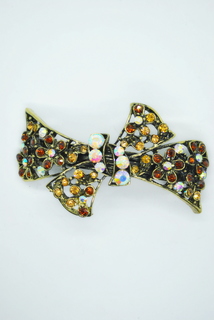 Заколка-автомат женская Fashion Jewelry Color Bow желтый/коричневый микс