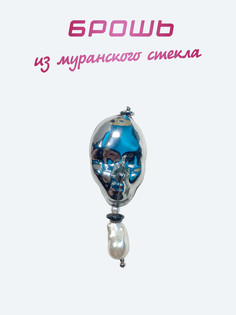 Брошь из бижутерного сплава PJ Murano Venecian mask, искусственный жемчуг/муранское стекло