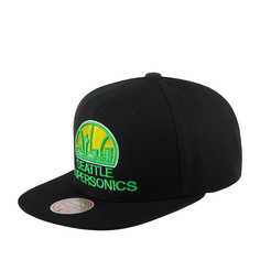 Бейсболка Mitchell & Ness HHSS5471-SSUYYPPPBLCK Seattle Supersonics NBA черная, one size Mitchell&Ness