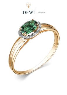 Кольцо из золота р.17 Dewi 212010025, изумруд/бриллиант