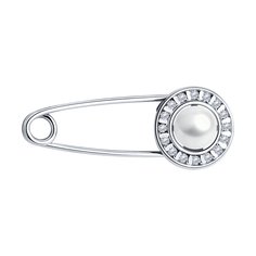 Брошь из серебра Diamant 94-340-02641-1, фианит/жемчуг культивированный
