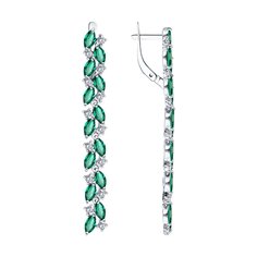 Серьги из серебра Diamant 94-321-02173-2, ситалл искусственный/фианит