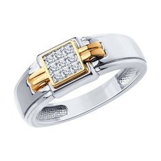 Кольцо из комбинированного золота р. 22 SOKOLOV 1012581, бриллиант
