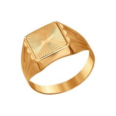 Кольцо печатка из красного золота р. 19 SOKOLOV 012774