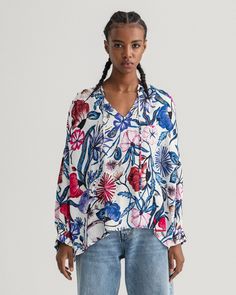 Блуза женская GANT 4301148 белая 34 EU