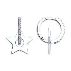 Серьги из серебра SOKOLOV 94026810, фианит