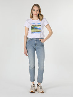 Джинсы женские Colins Slim Fit голубые 32/32