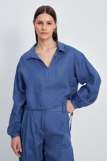 Блуза женская Finn Flare FSE110176 синяя S