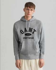 Худи мужское GANT 2037018 серое 2XL